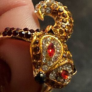 Foxy Colored Rhinestone Animal Ring